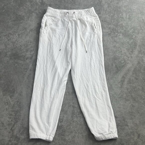 James Perse Sweatpants Womens Size 3 Large White Jogger Classic Preppy Terry - Picture 1 of 11